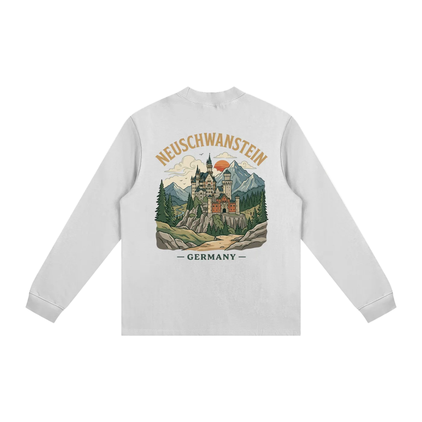 longsleeve,long sleeve,germany - white neuschwanstein castle long sleeve shirt germany travel design