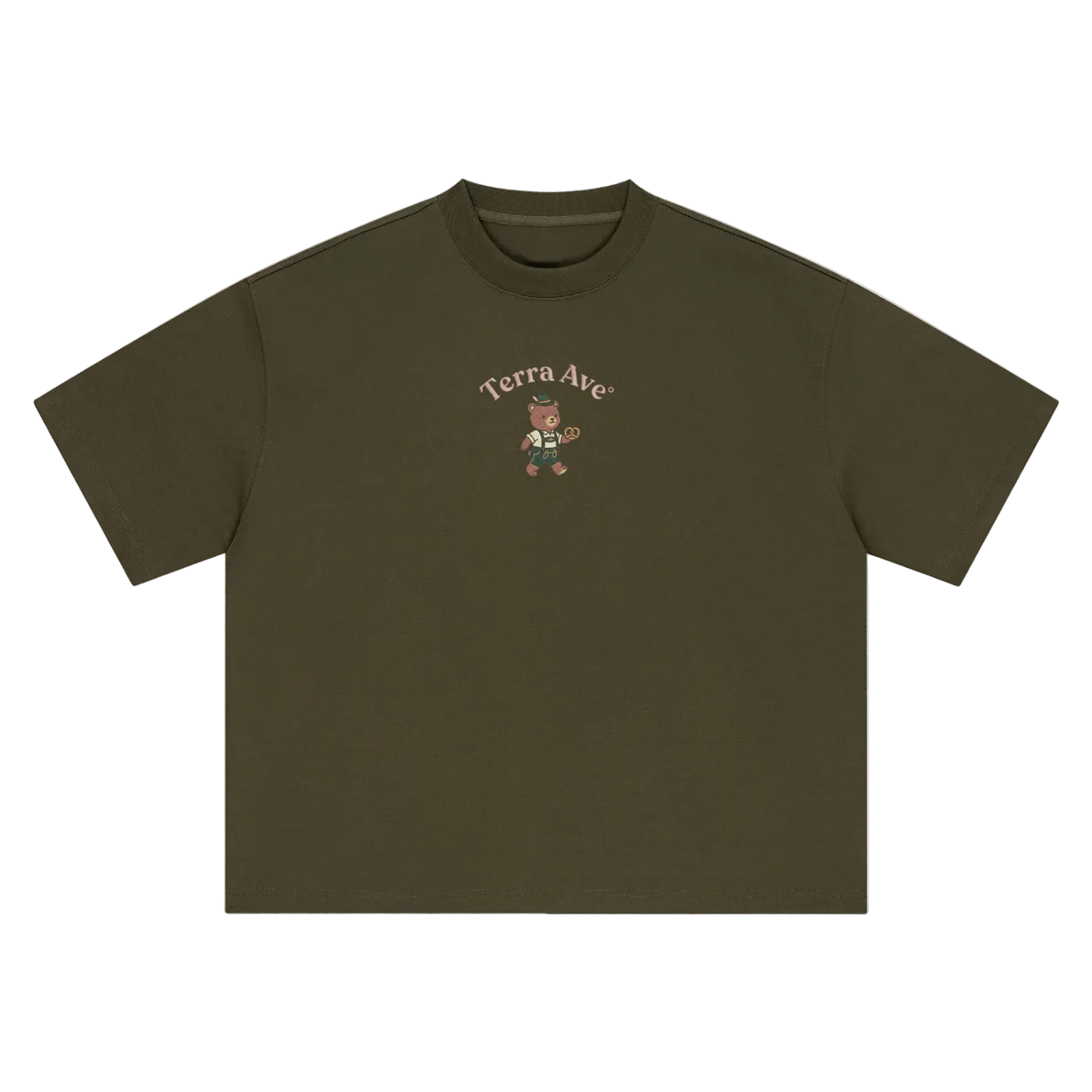 Deutschland bear heavyweight t-shirt German streetwear graphic tee front army green