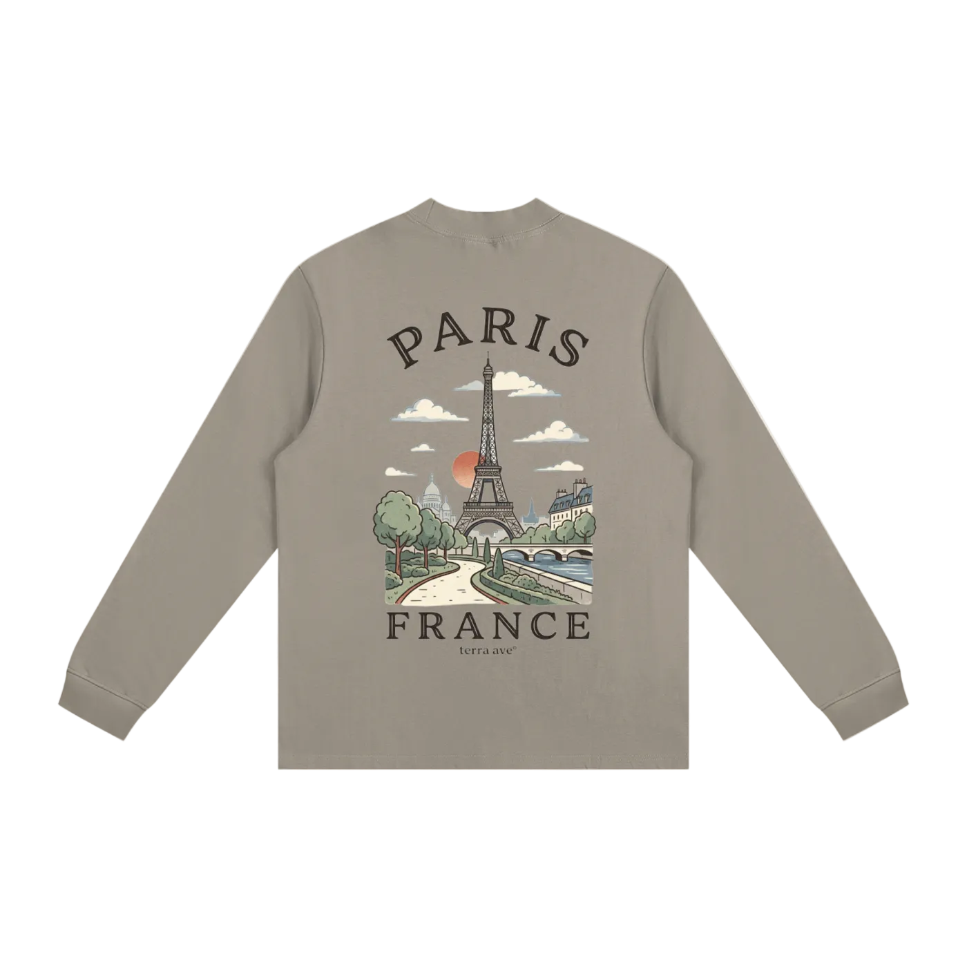 vintage paris long sleeve eiffel tower artwork