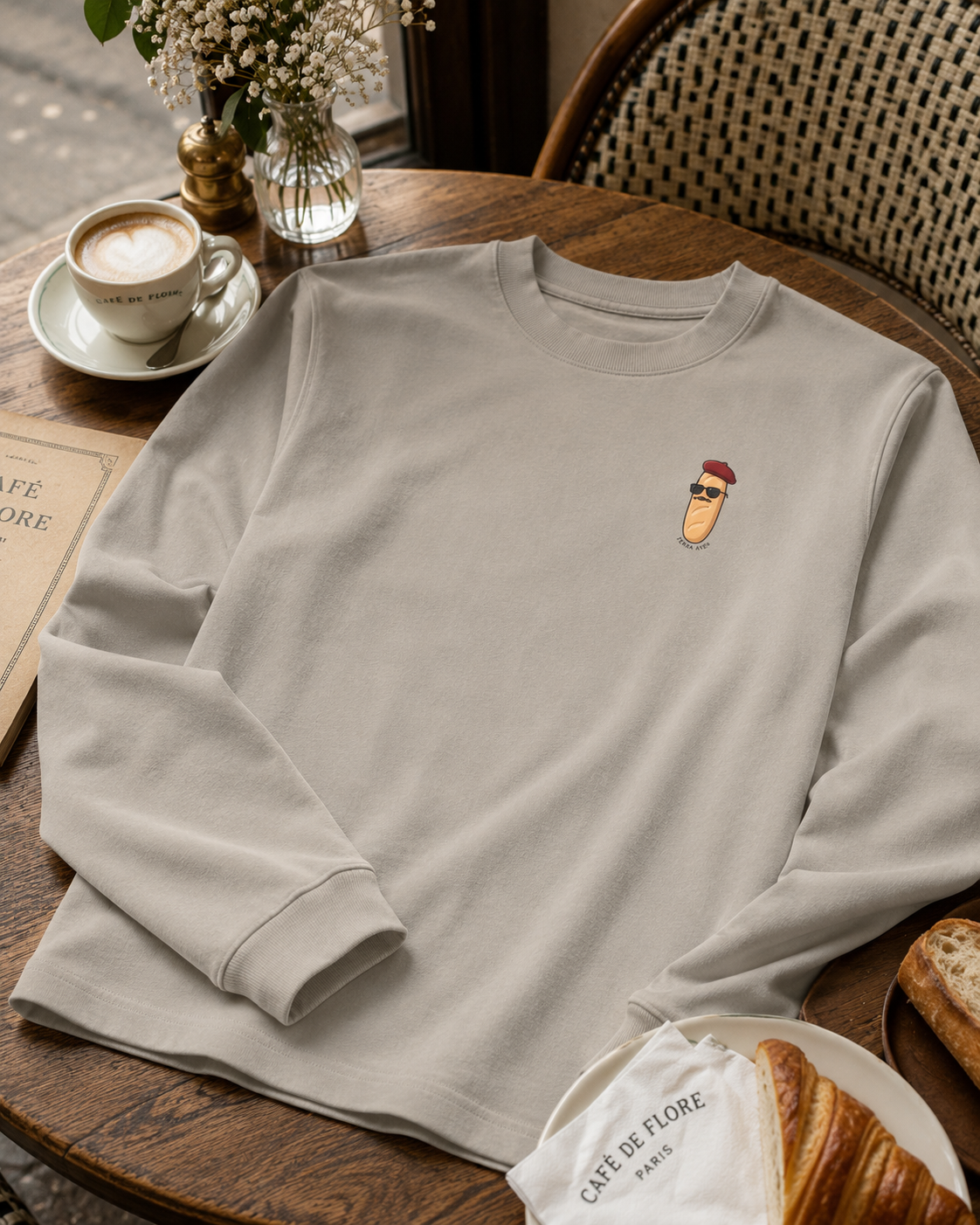 french baguette shirt design french cafe