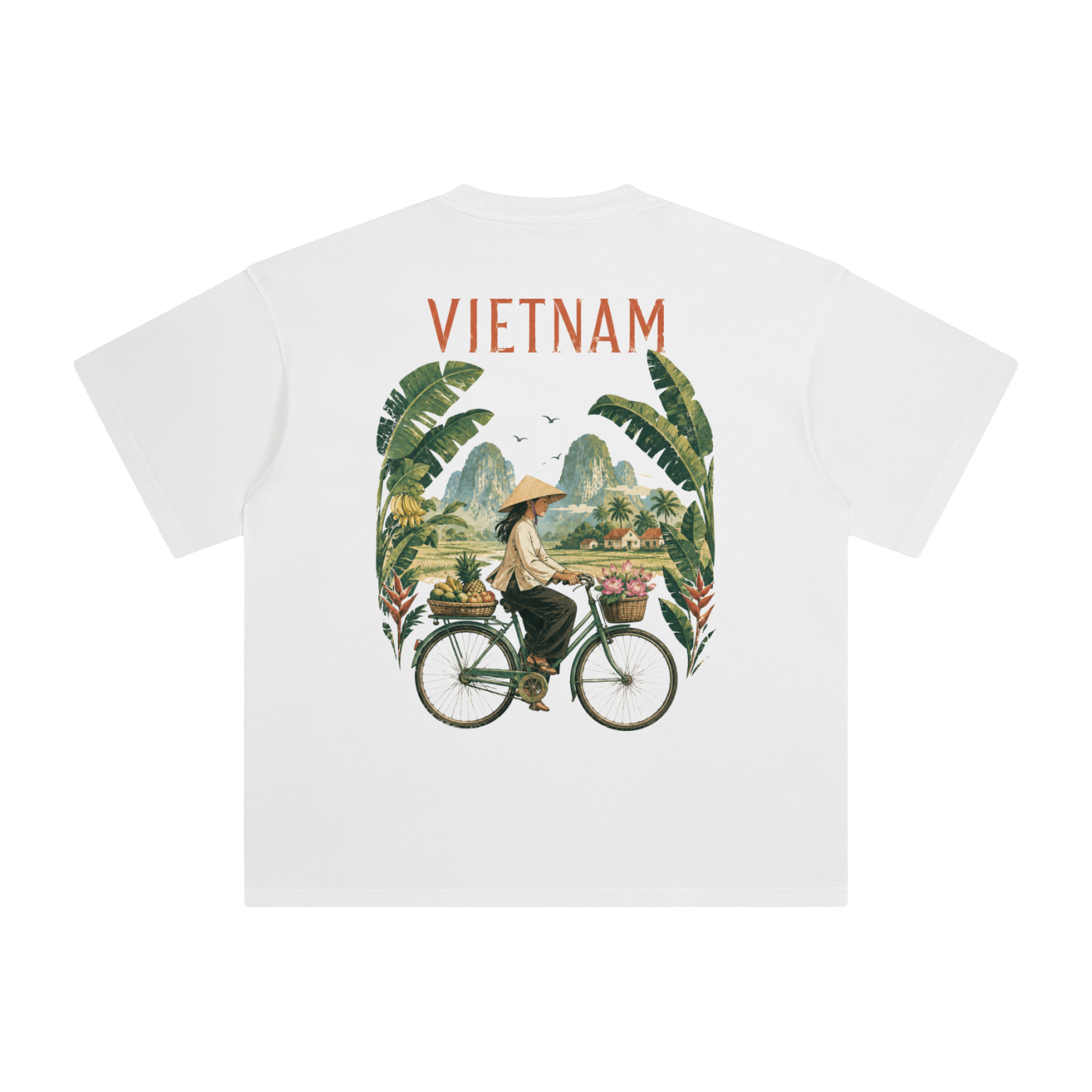 Terra Ave° Vietnam tee with conical hat chest design