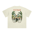Vietnam graphic tee featuring bicycle countryside back print