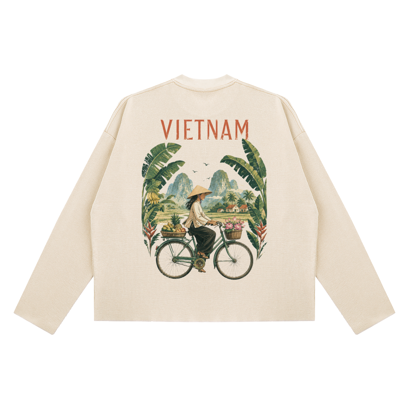 Terra Ave° Vietnam long sleeve with conical hat chest design