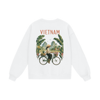 Terra Ave° Vietnam crewneck with conical hat chest design