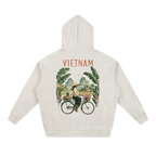 Terra Ave° Vietnam hoodie with conical hat chest design