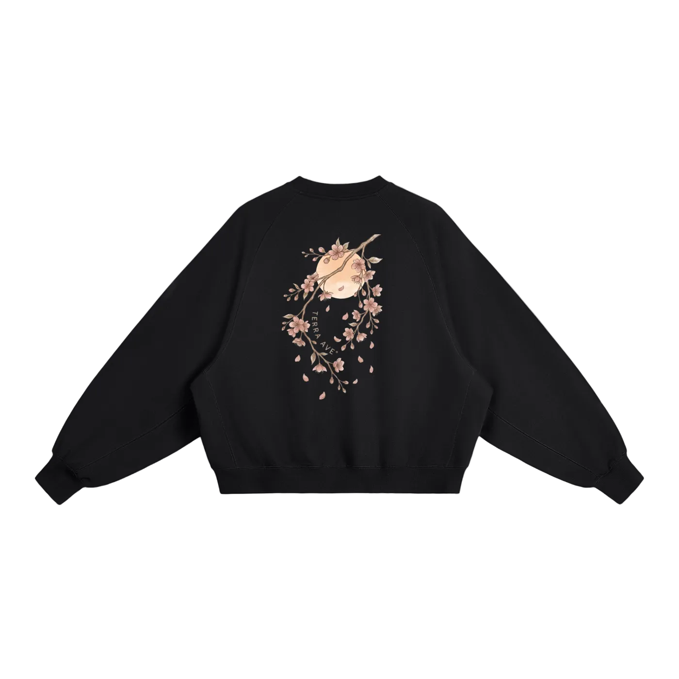 Sakura Blossom crewneck with Japanese travelwear aesthetic