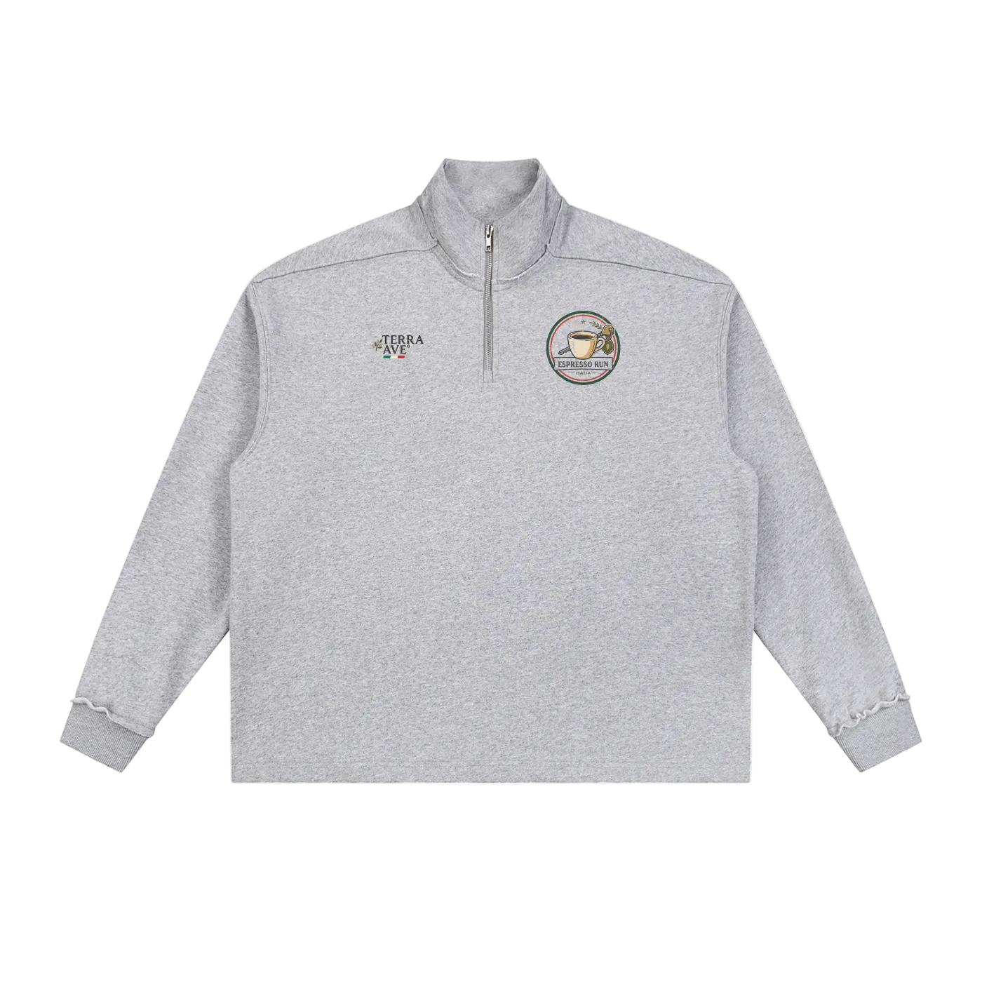 espresso run quarter zip italia café streetwear