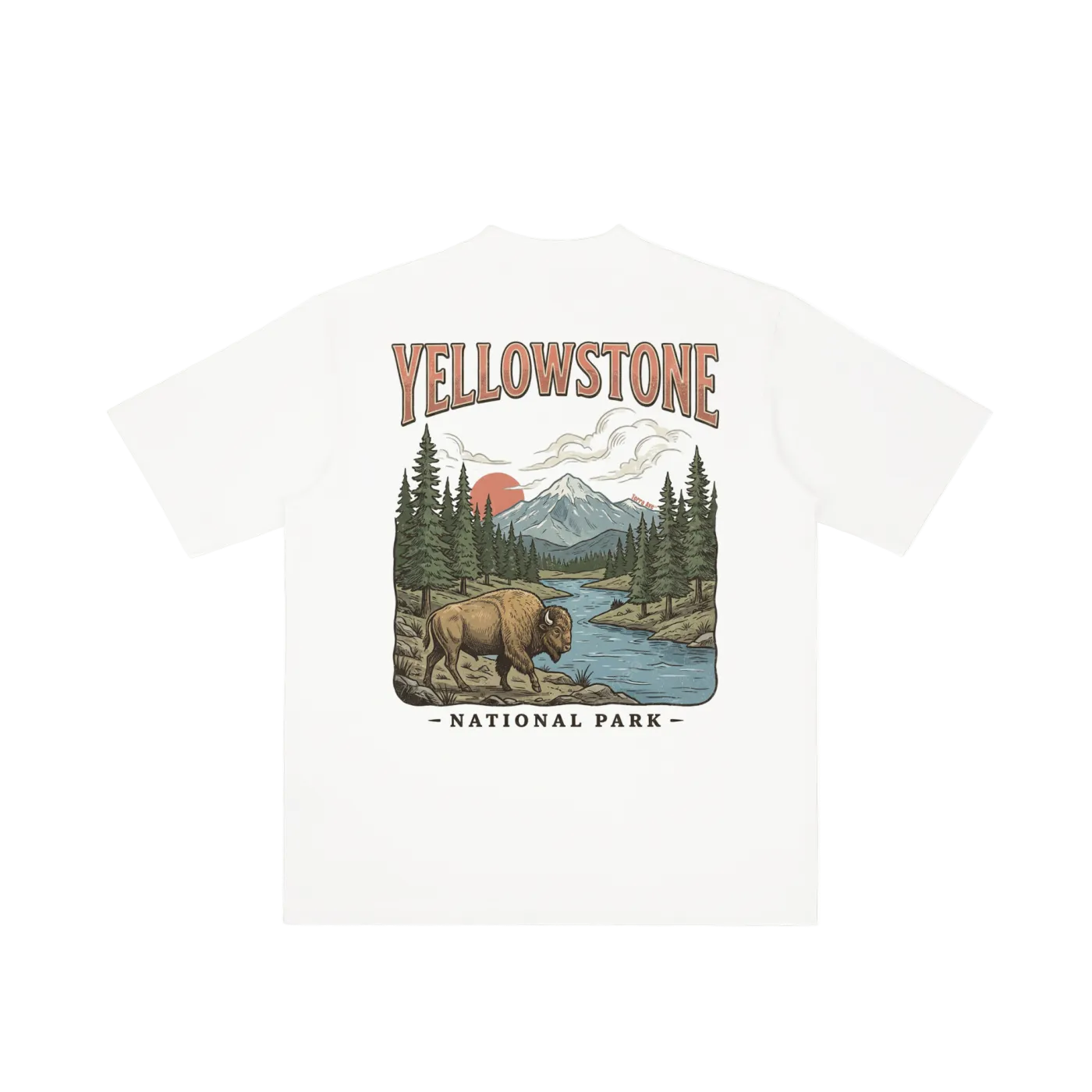 Yellowstone vintage t-shirt white national park outfit back