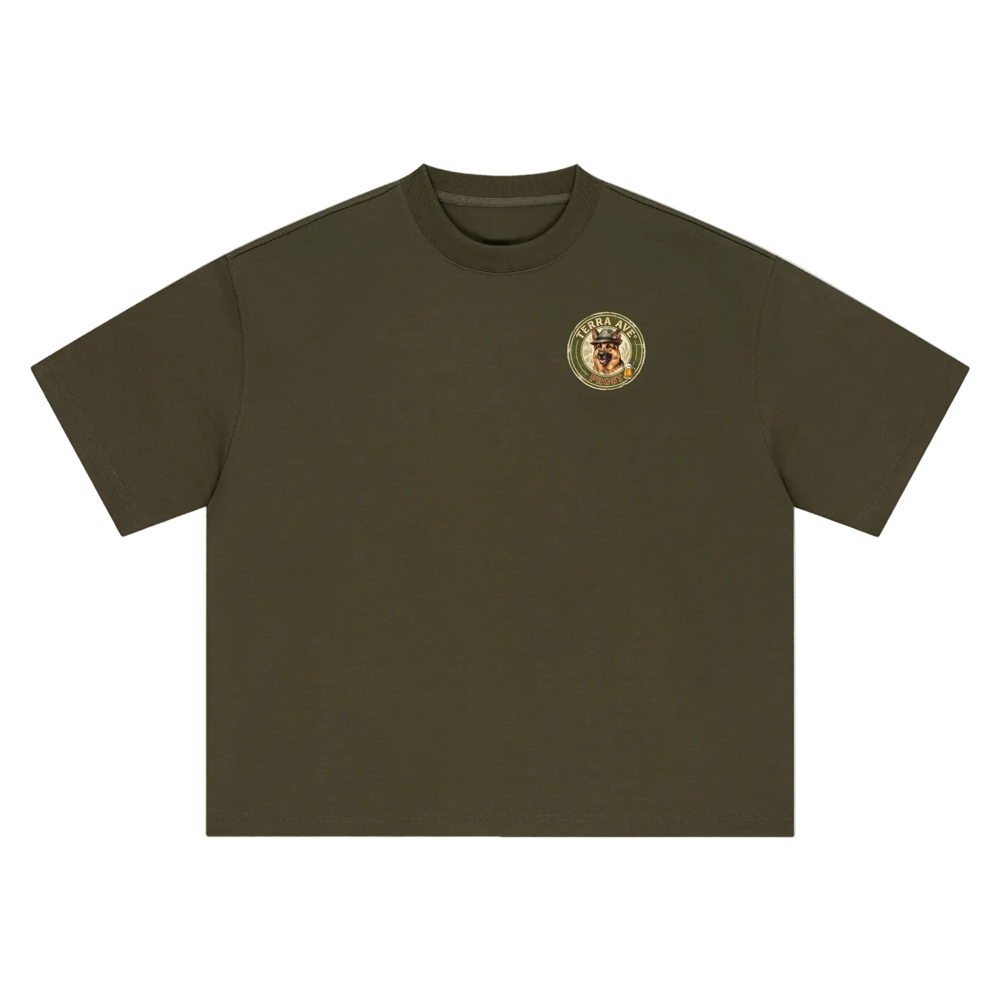 Oktoberfest oversized t-shirt army green minimalist streetwear tee
