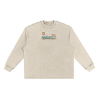 Route 66 washed long sleeve shirt vintage travel clothing front beige
