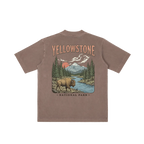 Yellowstone vintage t-shirt faded brown minimalist tee back