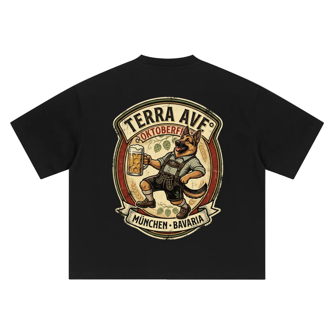 Oktoberfest oversized t-shirt German streetwear graphic tee black back