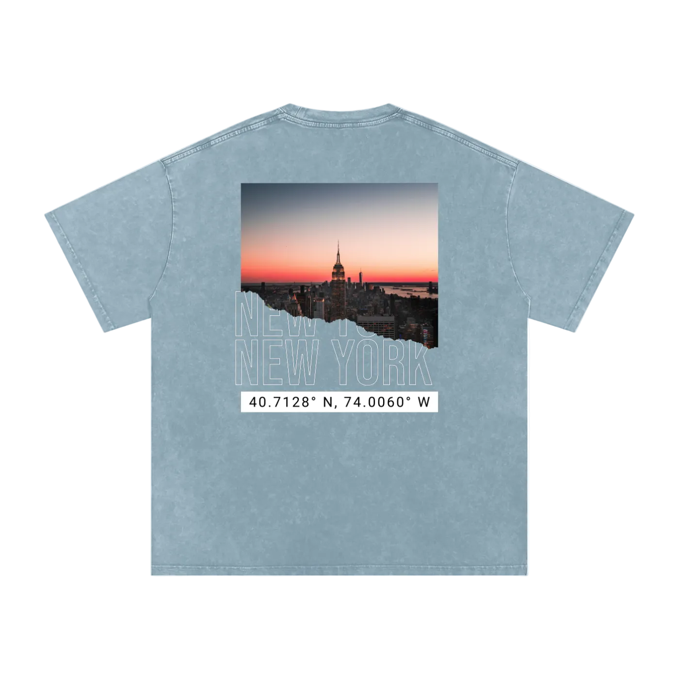 nyc coordinates washed t-shirt new york streetwear vintage tee back