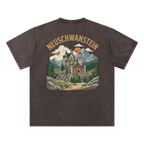 germany graphic tee castle design travel streetwear brown