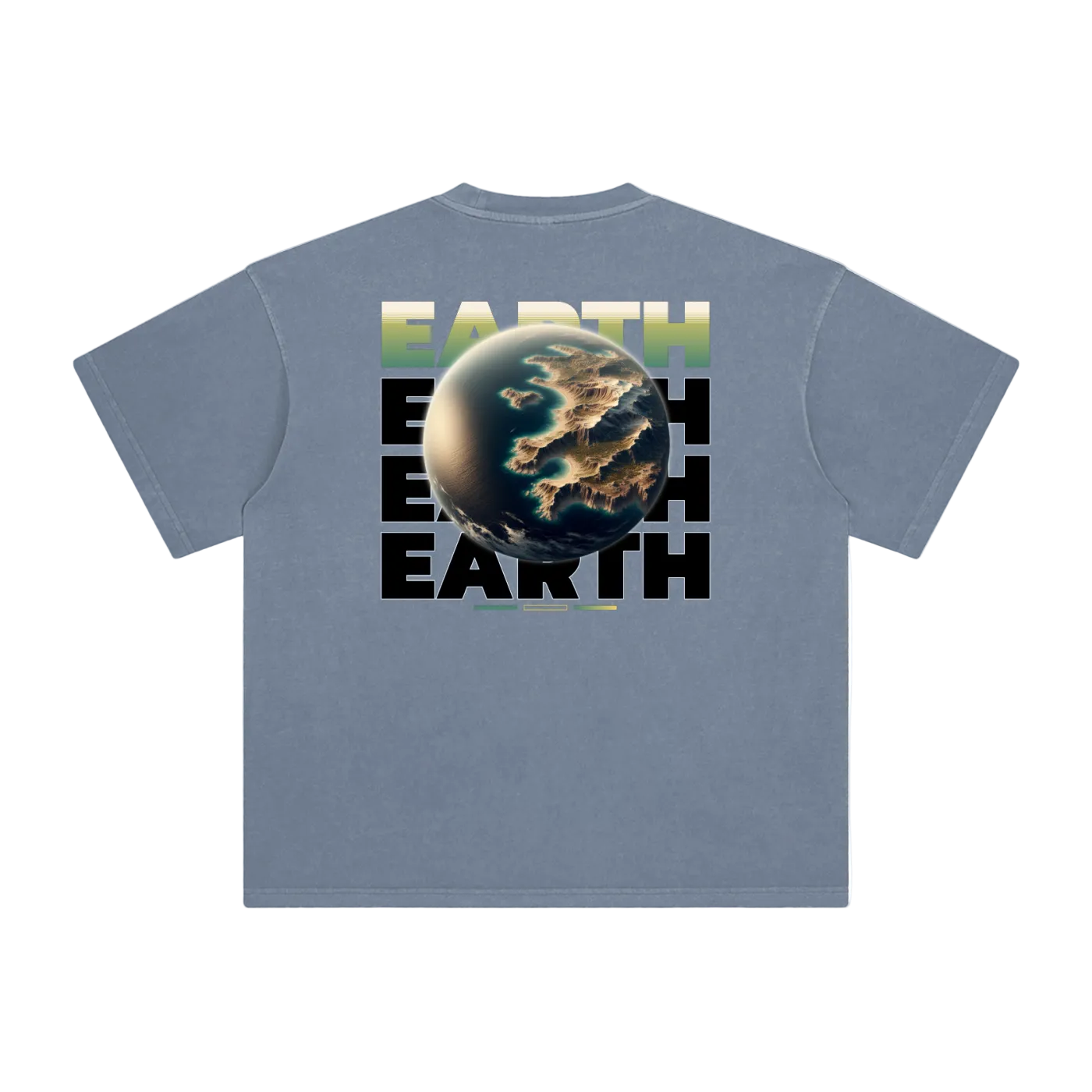 earth vintage tee blue minimalist streetwear back