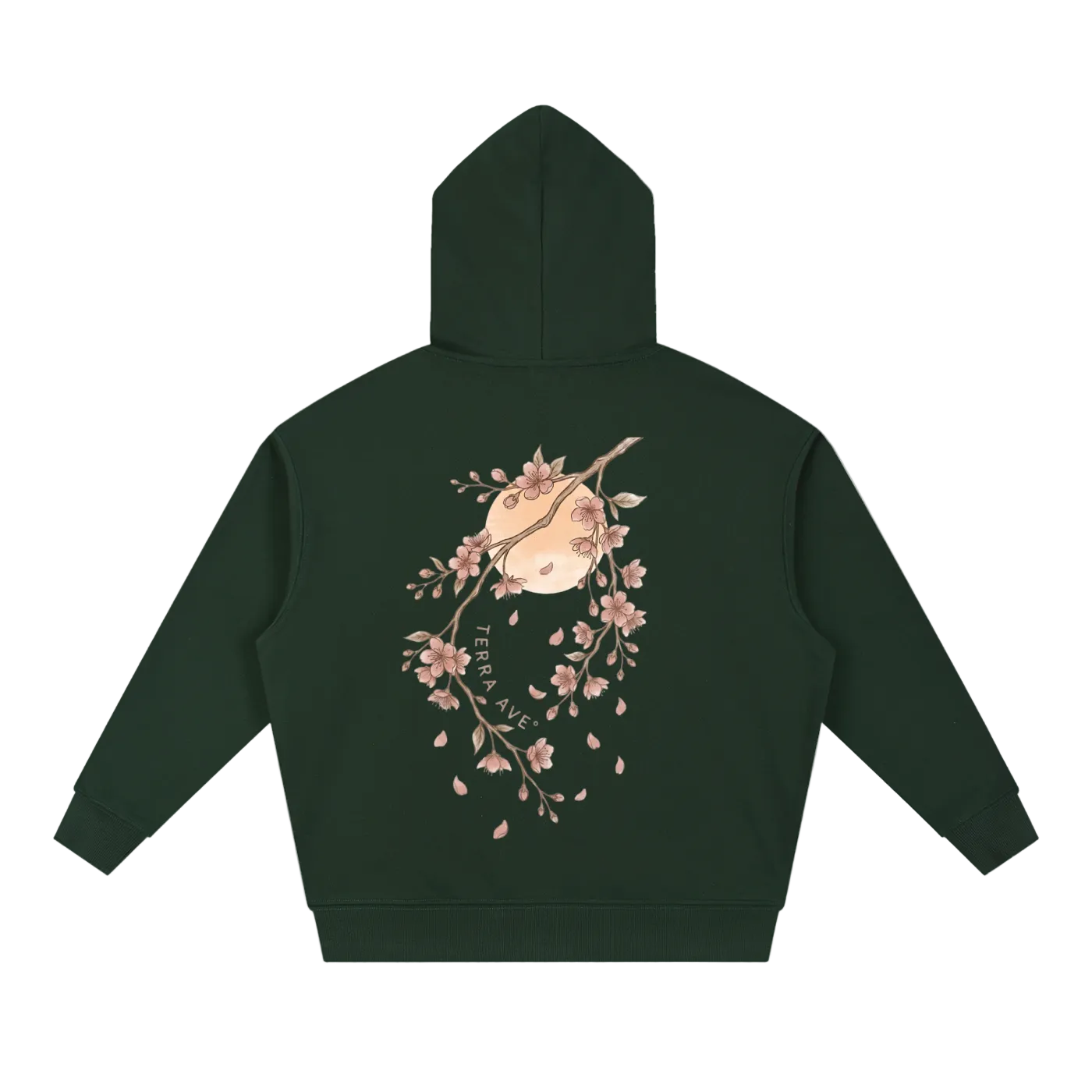 japan vintage hoodie cherry blossom and train illustration
