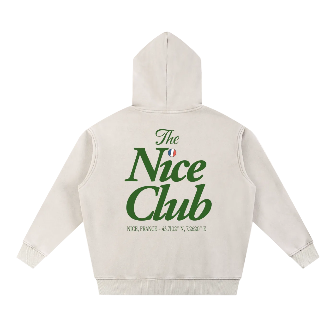 Nice washed hoodie French Riviera vintage streetwear back beige

