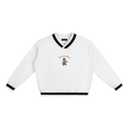 Deutschland bear crewneck German streetwear sweatshirt front white