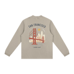usa,long sleeve,longsleeve san francisco hoodie back print golden gate bridge hand drawn design