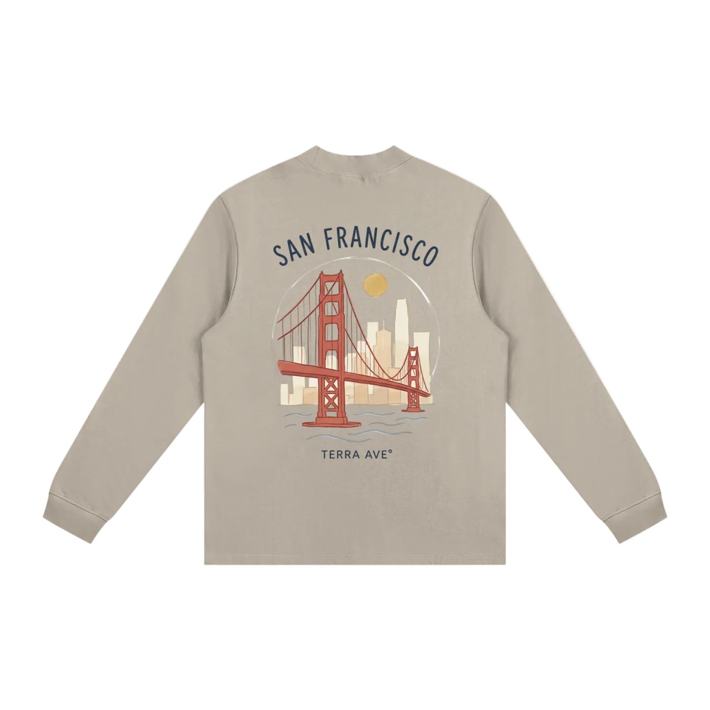 usa,long sleeve,longsleeve san francisco hoodie back print golden gate bridge hand drawn design