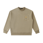 usa,crew,crewneck. san francisco crewneck front pocketed sun print golden gate bridge hand drawn design