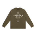 steady by design long sleeve army green minimalist outfit