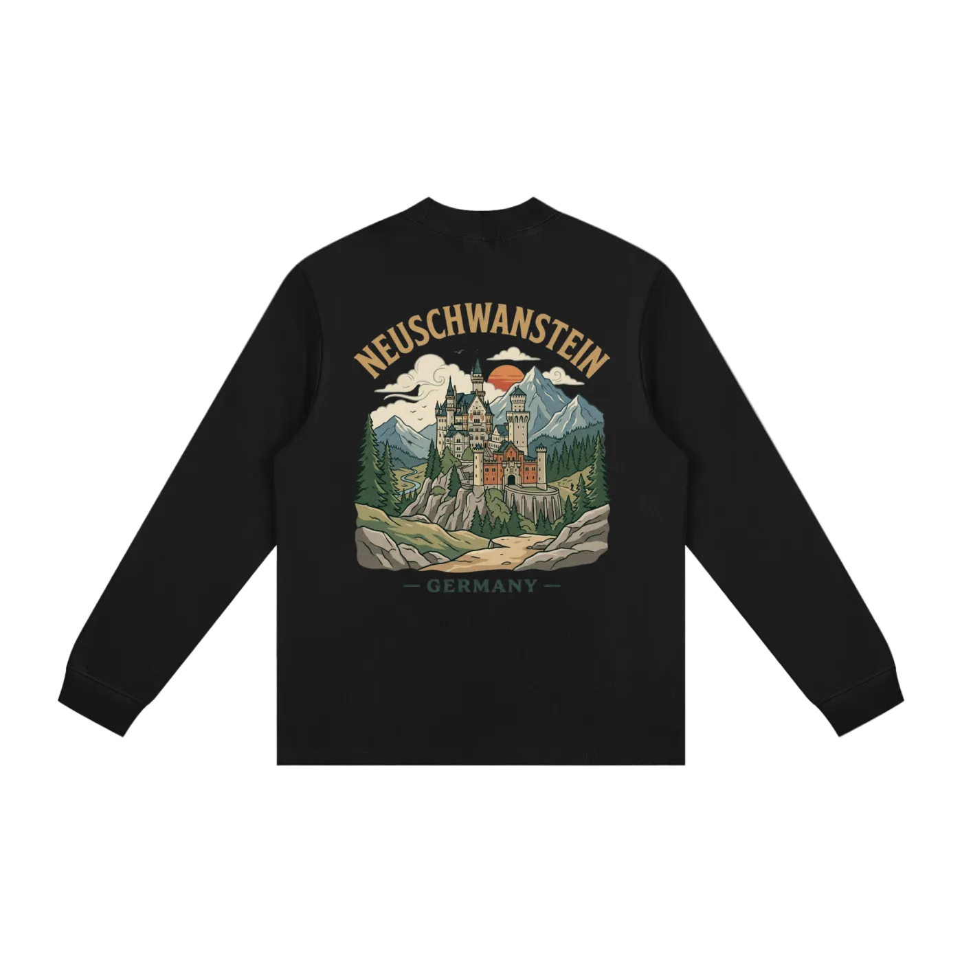 longsleeve,long sleeve,germany - neuschwanstein castle long sleeve germany graphic shirt terra ave back graphic