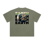 earth vintage tee green minimalist streetwear back