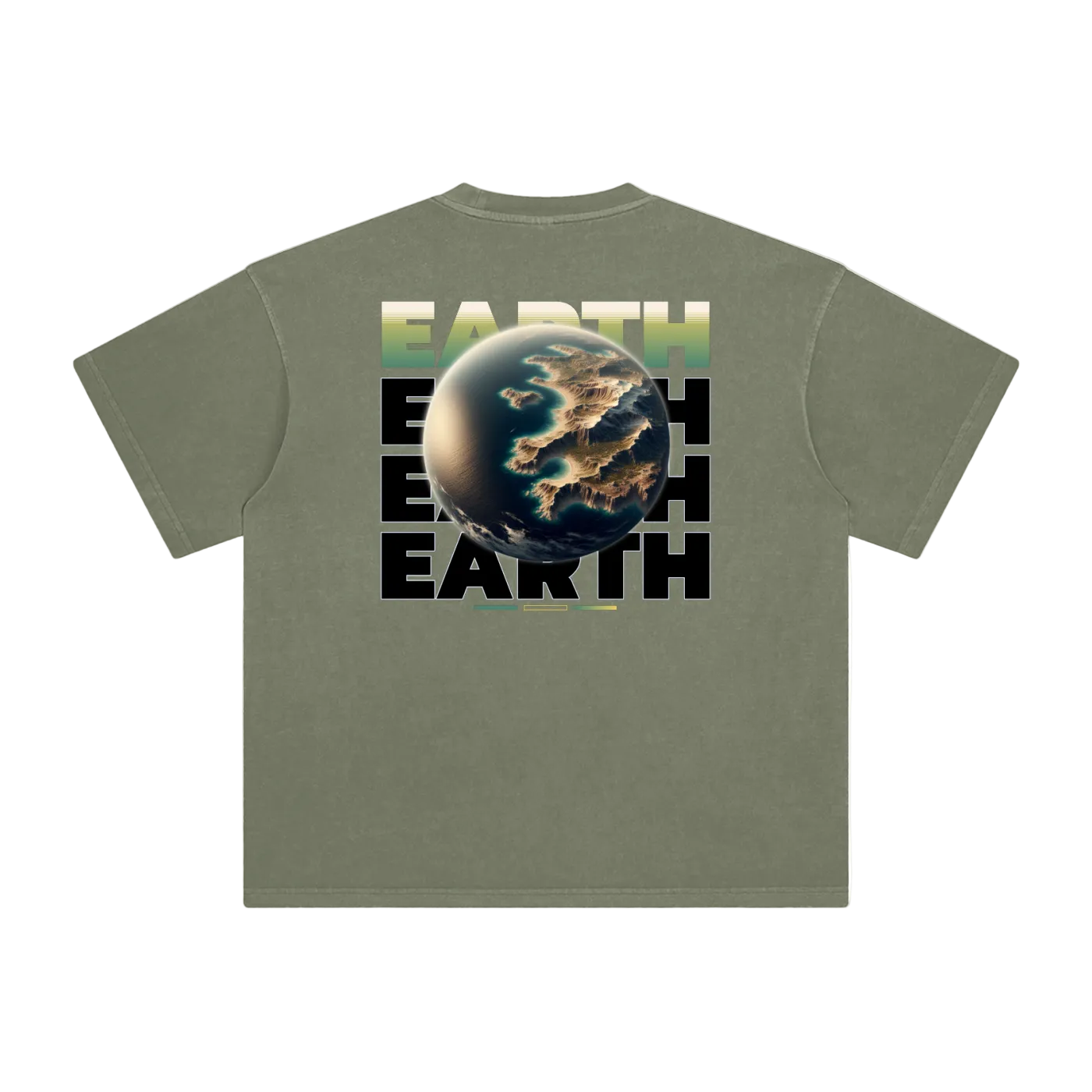 earth vintage tee green minimalist streetwear back