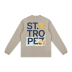 St Tropez long sleeve shirt beige back minimalist travel outfit