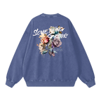 washed crewneck blue heavyweight streetwear outfit back