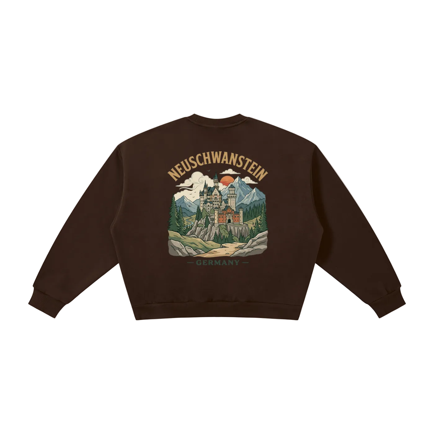germany streetwear sweatshirt castle design vintage aesthetic