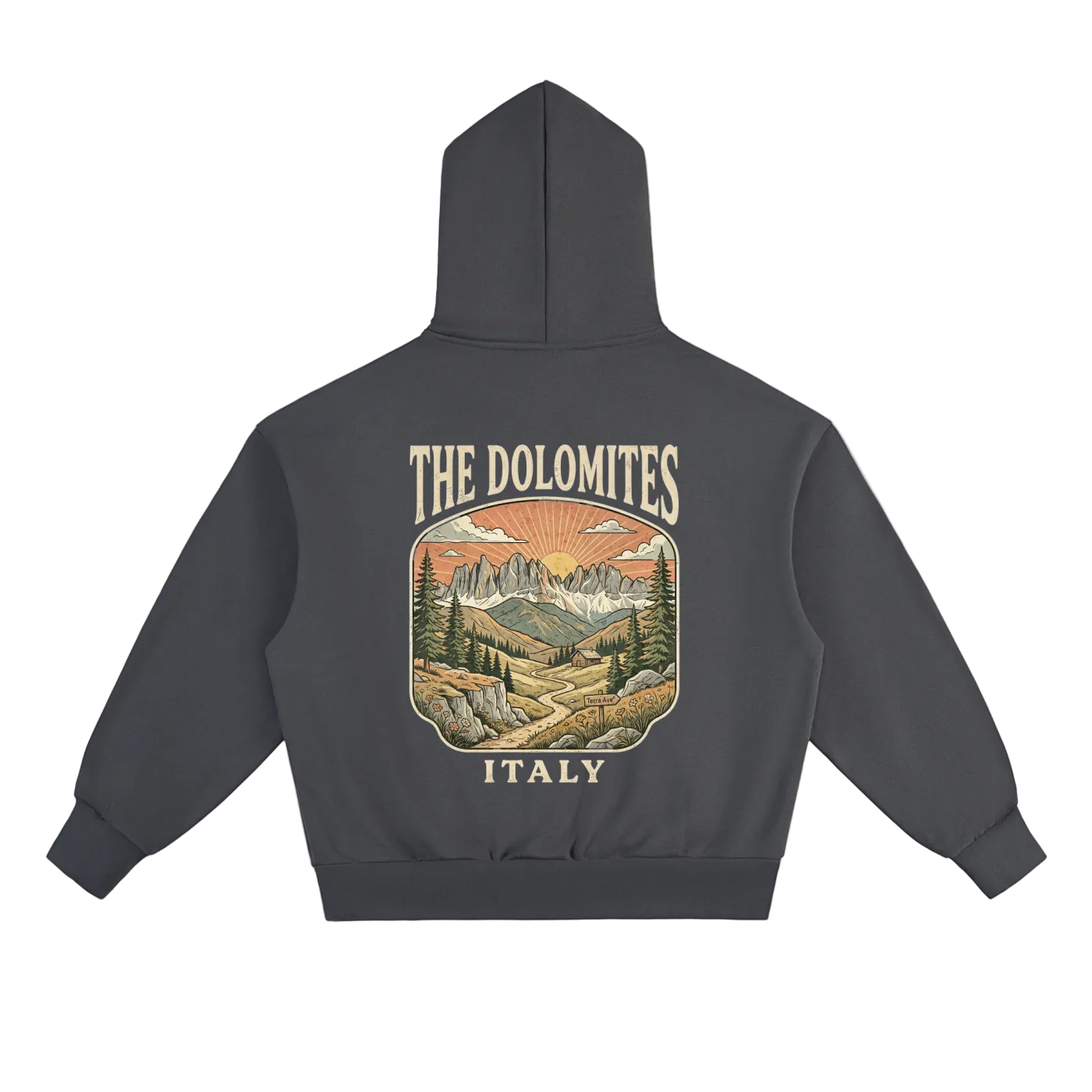 italy mountain hoodie dolomites hiking graphic