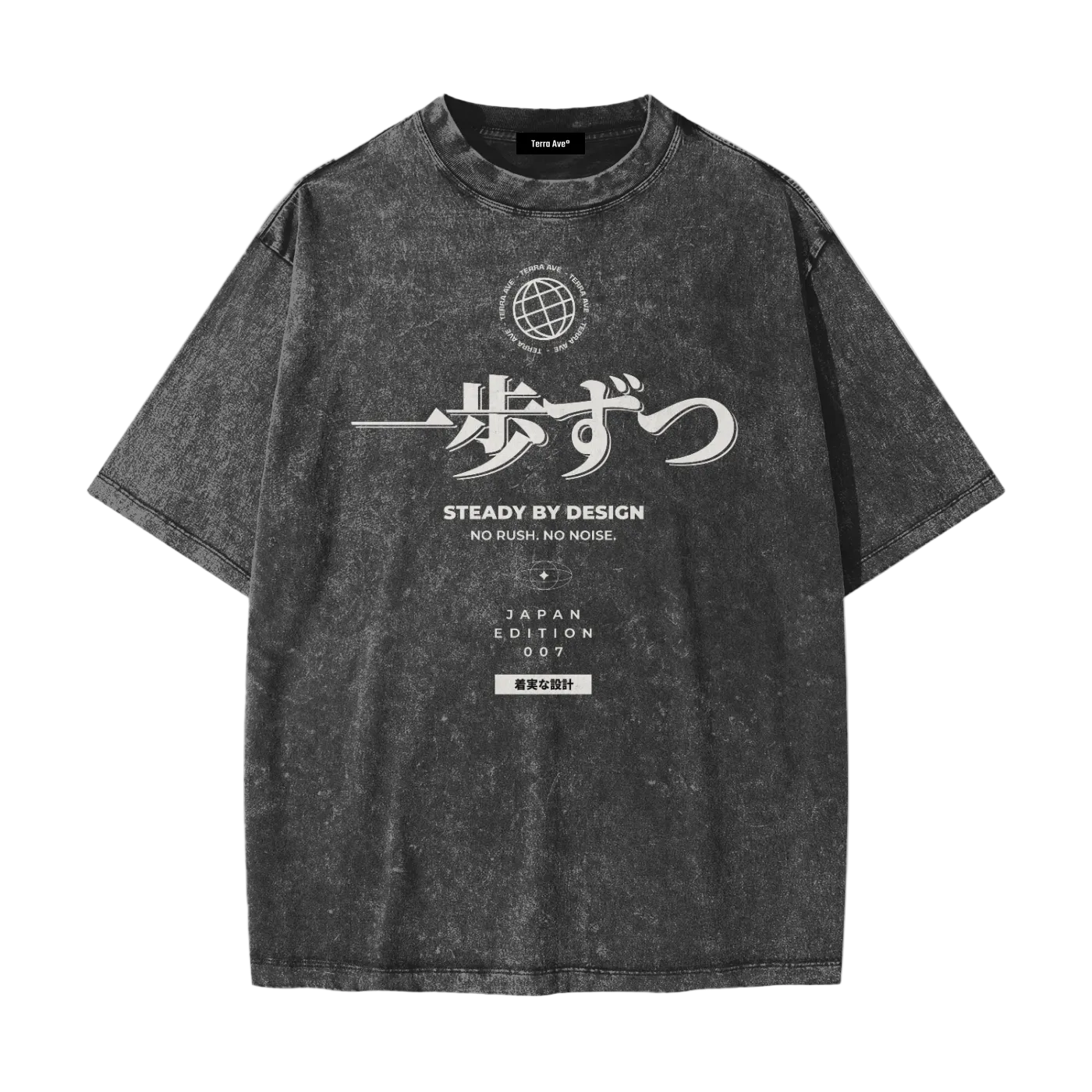 steady by design faded t-shirt Japan streetwear vintage tee front