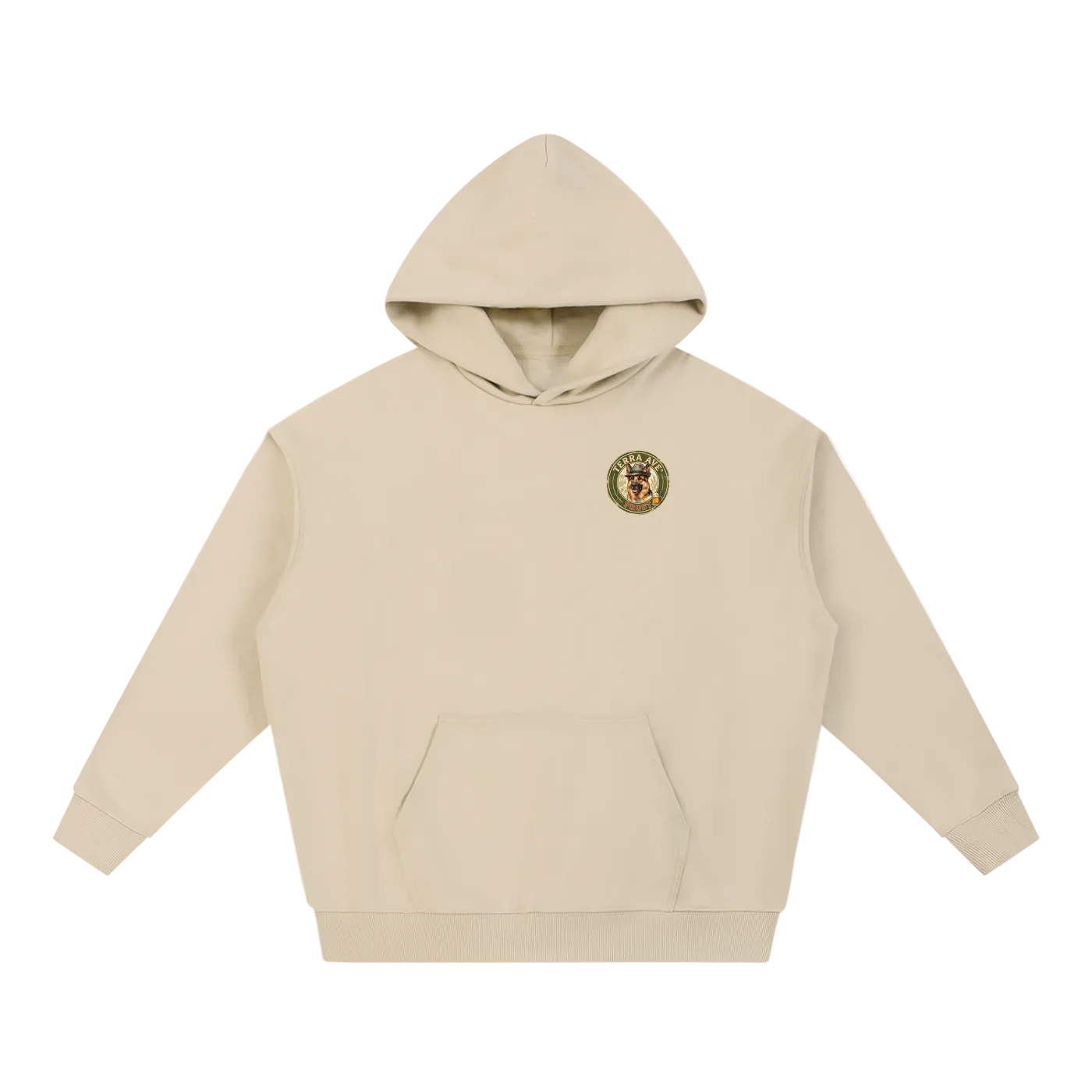 Oktoberfest hoodie beige travel hoodie minimalist outfit front