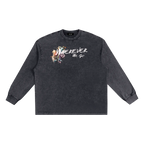 washed long sleeve black vintage streetwear outfit front
