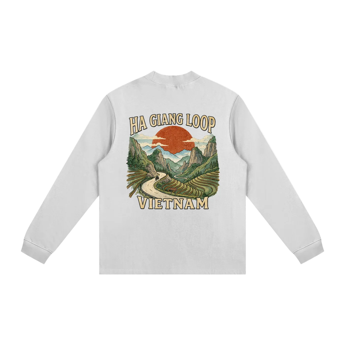 vietnam travel long sleeve mountain landscape graphic