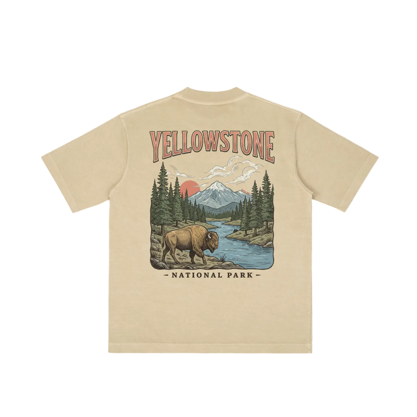 Yellowstone vintage t-shirt beige national park outfit back