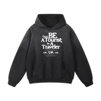 dont be a tourist hoodie heavyweight faded streetwear front black