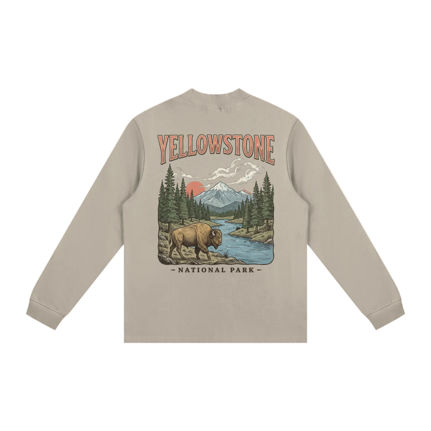 Yellowstone long sleeve shirt minimalist national park travel clothing back