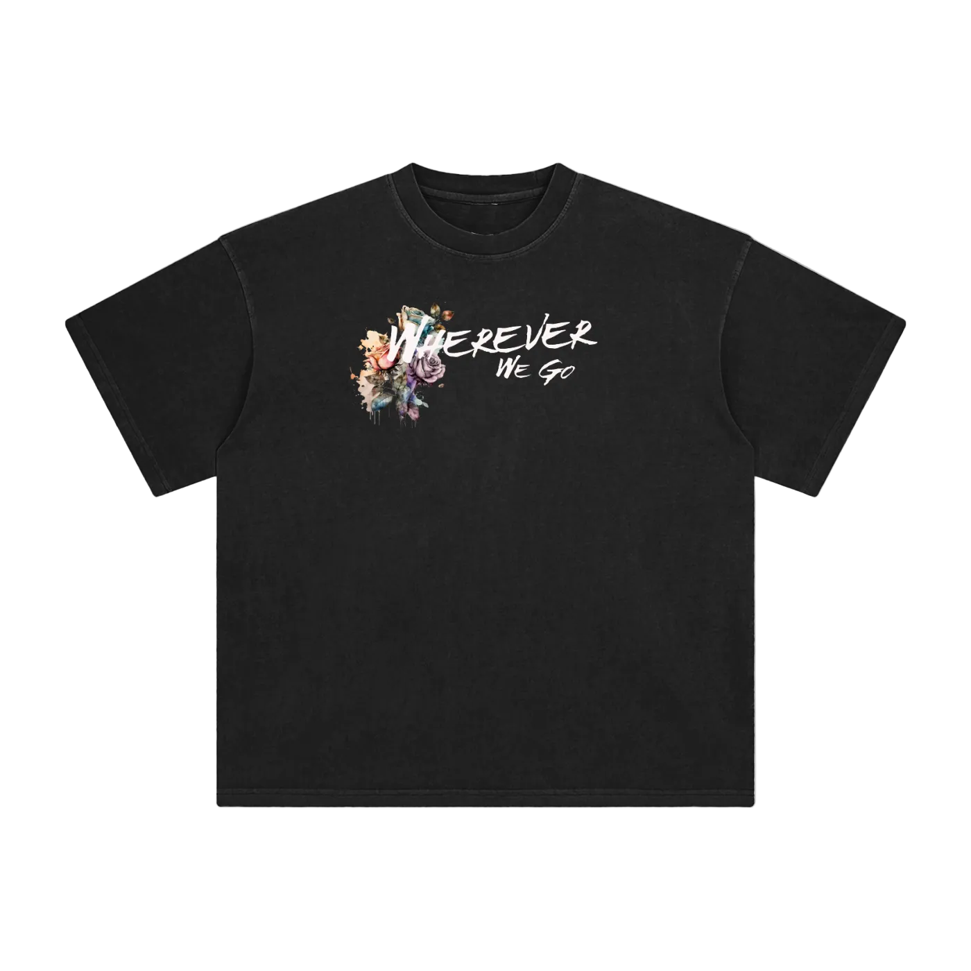 wherever we go vintage tee black streetwear outfit front