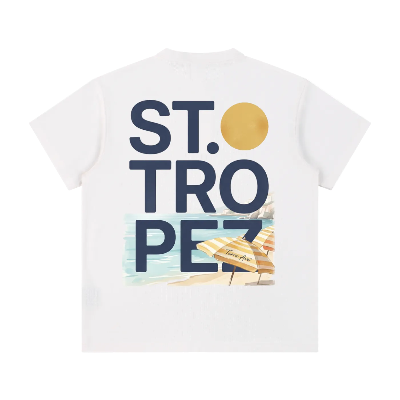 t Tropez henley t-shirt white back minimalist streetwear tee