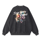 wherever we go crewneck heavyweight washed streetwear back