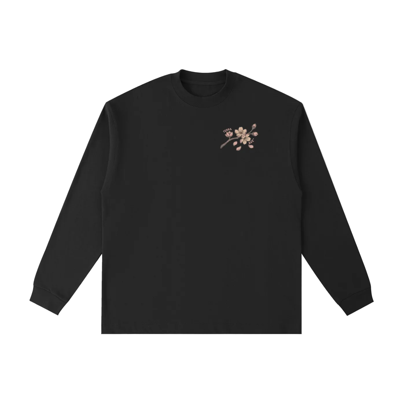 sakura season japan long sleeve cherry blossom train graphic