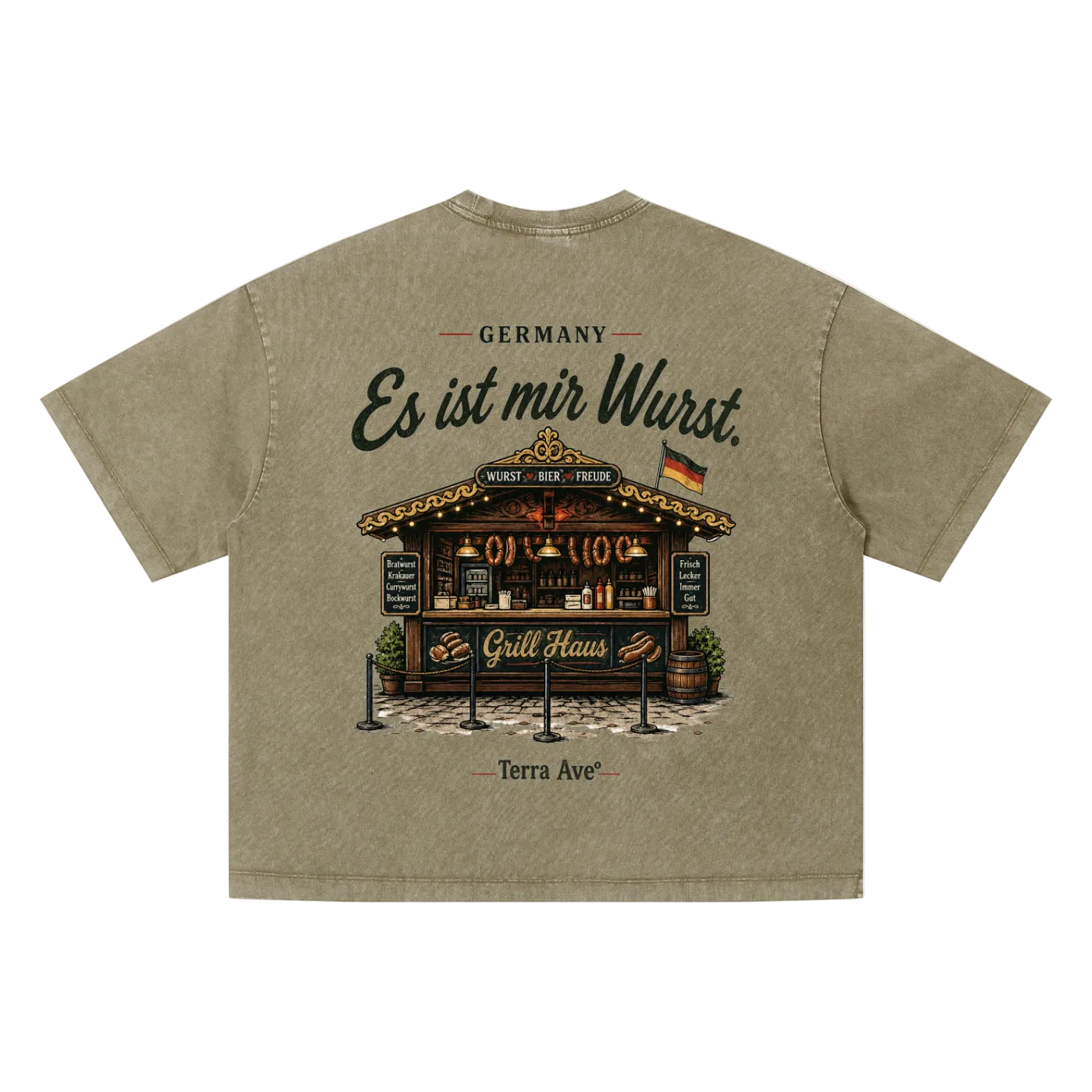 germany streetwear tee bratwurst stand illustration shirt