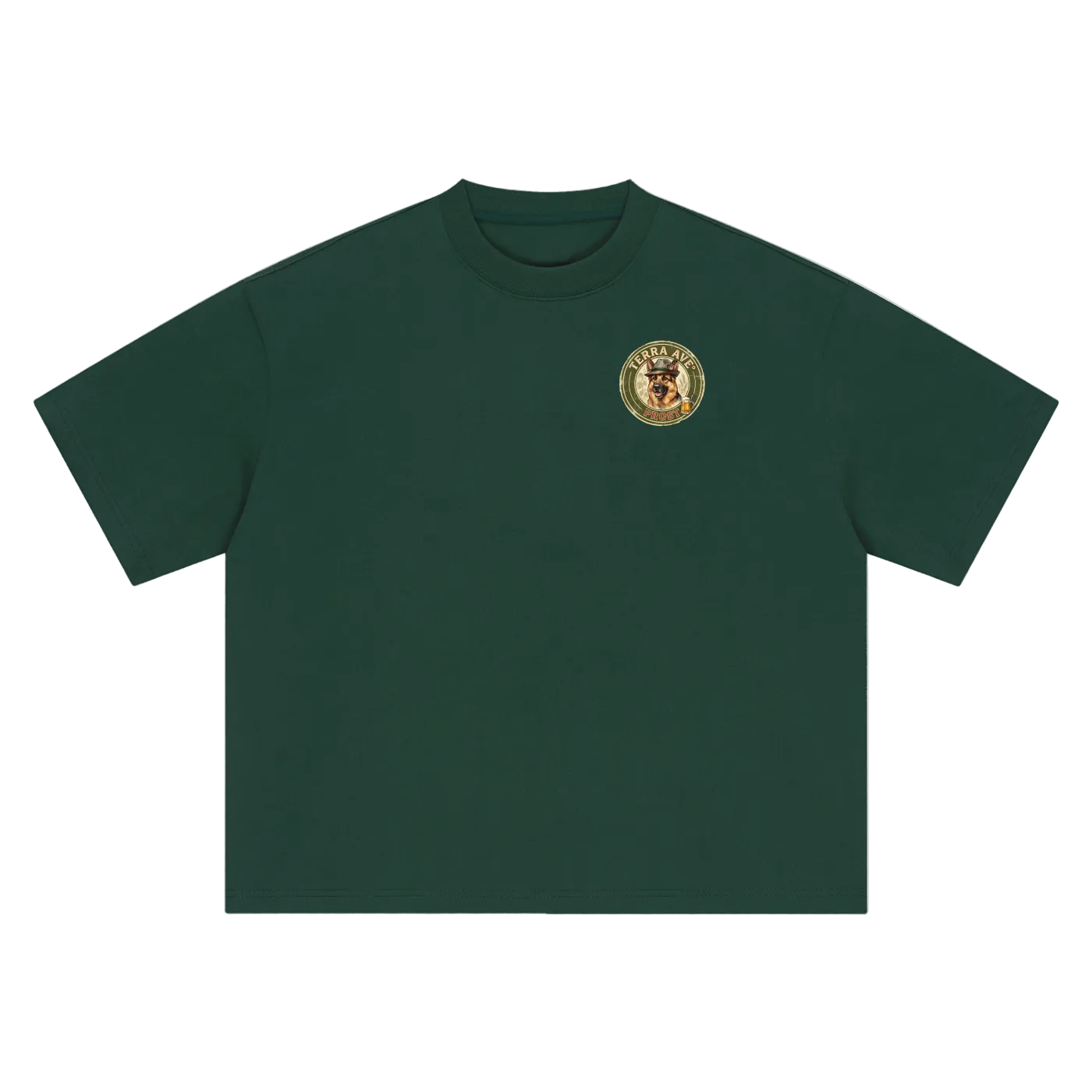 Oktoberfest oversized t-shirt green minimalist streetwear tee front