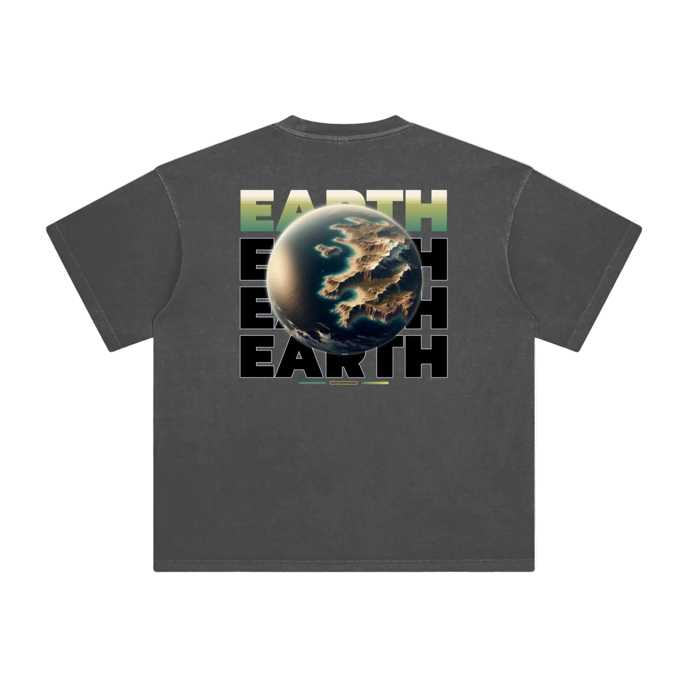 earth vintage tee charcoal minimalist streetwear back