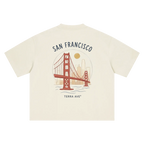 beige back san francisco graphic tee golden gate bridge shirt boxy fit terra ave
